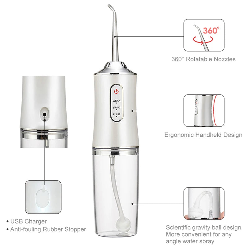 Portable Rechargeable Water Dental Flosser Oral Irrigator